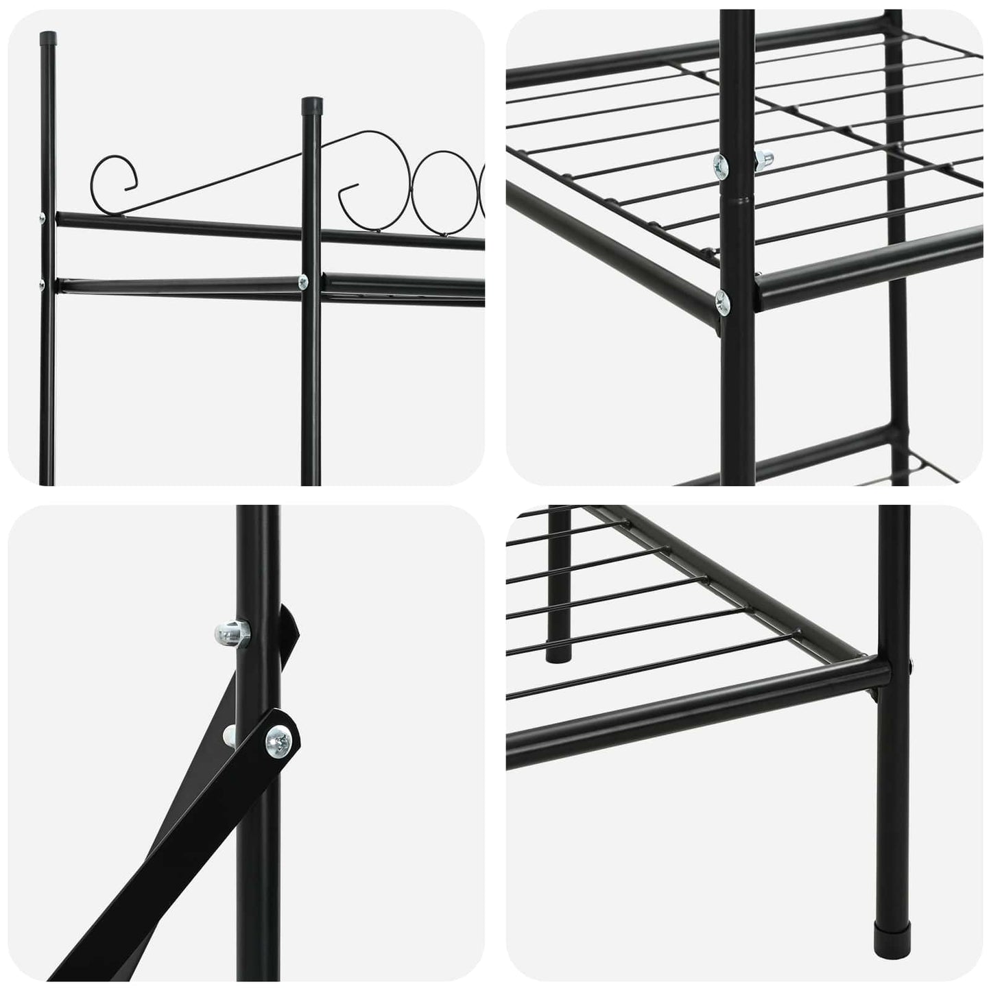 vidaXL Open Wardrobe with Shelf Black 104.5 x 45 x 172 cm Steel