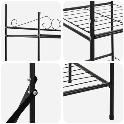 vidaXL Open Wardrobe with Shelf Black 104.5 x 45 x 172 cm Steel