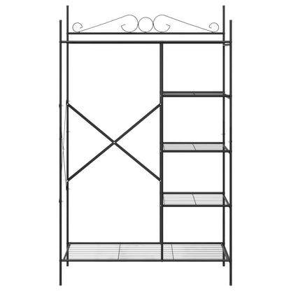 vidaXL Open Wardrobe with Shelf Black 104.5 x 45 x 172 cm Steel