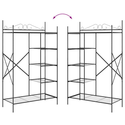 vidaXL Open Wardrobe with Shelf Black 104.5 x 45 x 172 cm Steel