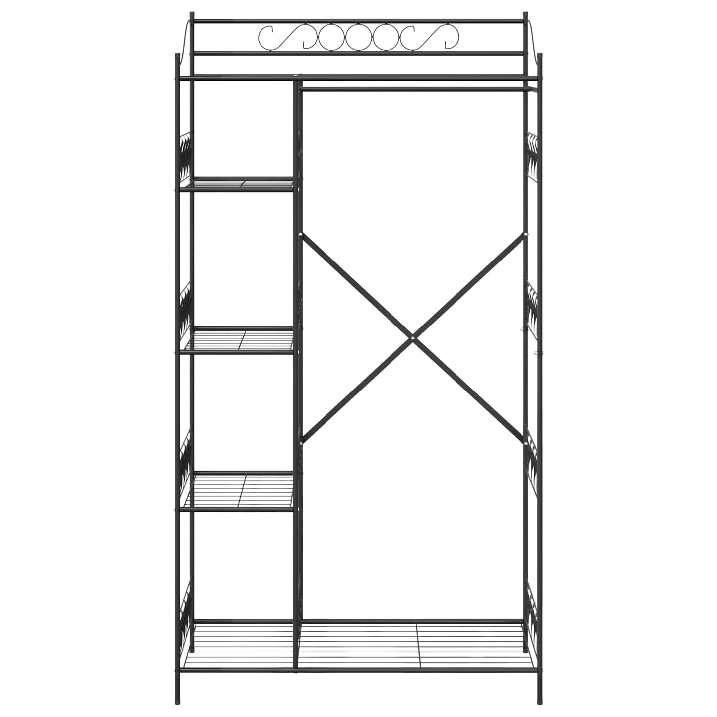 vidaXL Open Wardrobe with Shelf Black 101 x 43 x 188 cm Steel