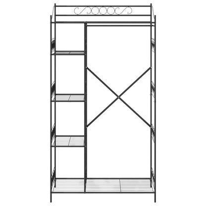 vidaXL Open Wardrobe with Shelf Black 101 x 43 x 188 cm Steel