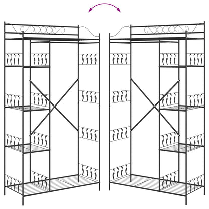vidaXL Open Wardrobe with Shelf Black 101 x 43 x 188 cm Steel