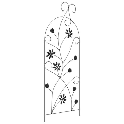 vidaXL Garden Fence with Lock 3 pcs Black 112 x 39.5 cm Steel