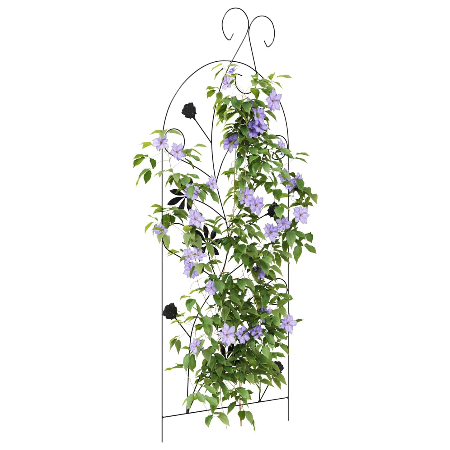 vidaXL Garden Fence with Lock 3 pcs Black 112 x 39.5 cm Steel