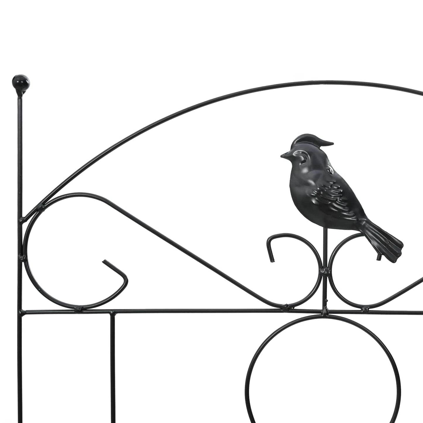 vidaXL Garden Fence 3 pcs Black 110 x 40 cm Steel