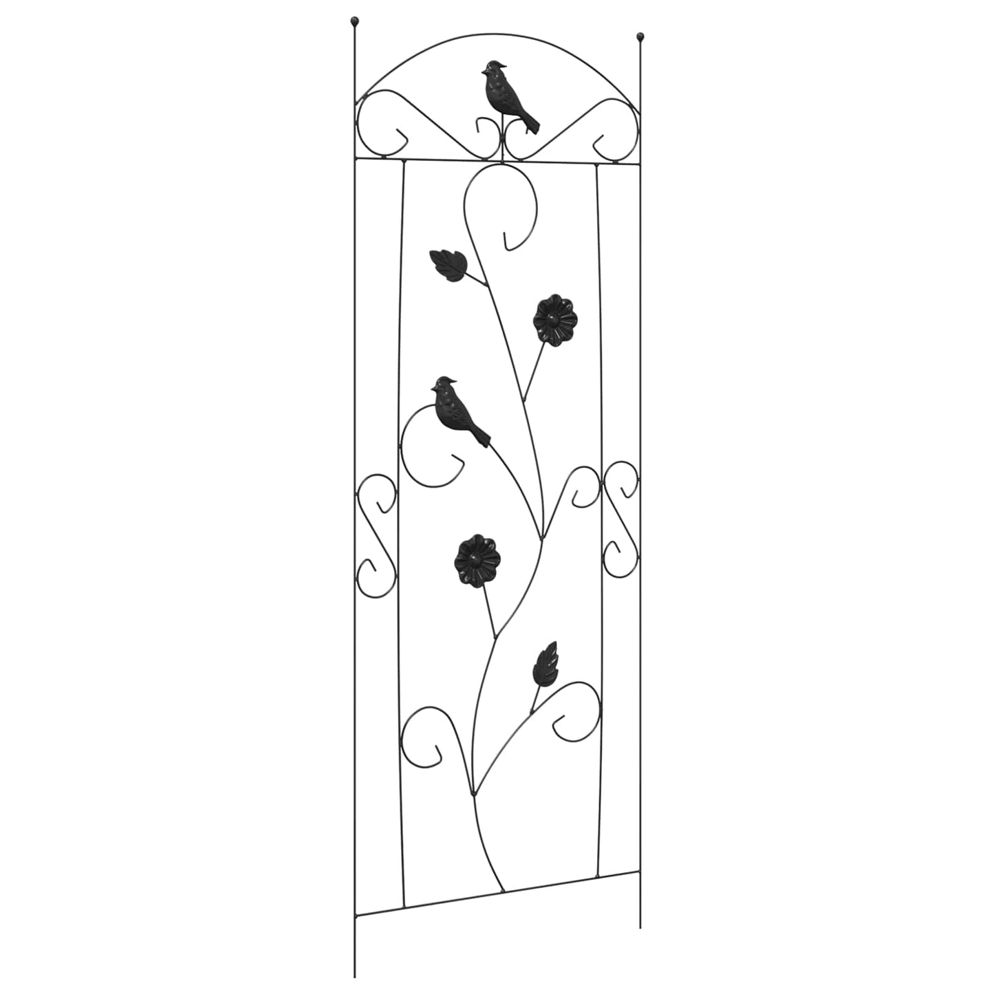 vidaXL Garden Fence 3 pcs Black 110 x 40 cm Steel