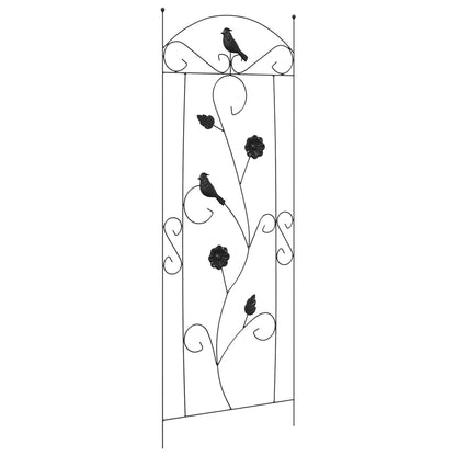 vidaXL Garden Fence 3 pcs Black 110 x 40 cm Steel