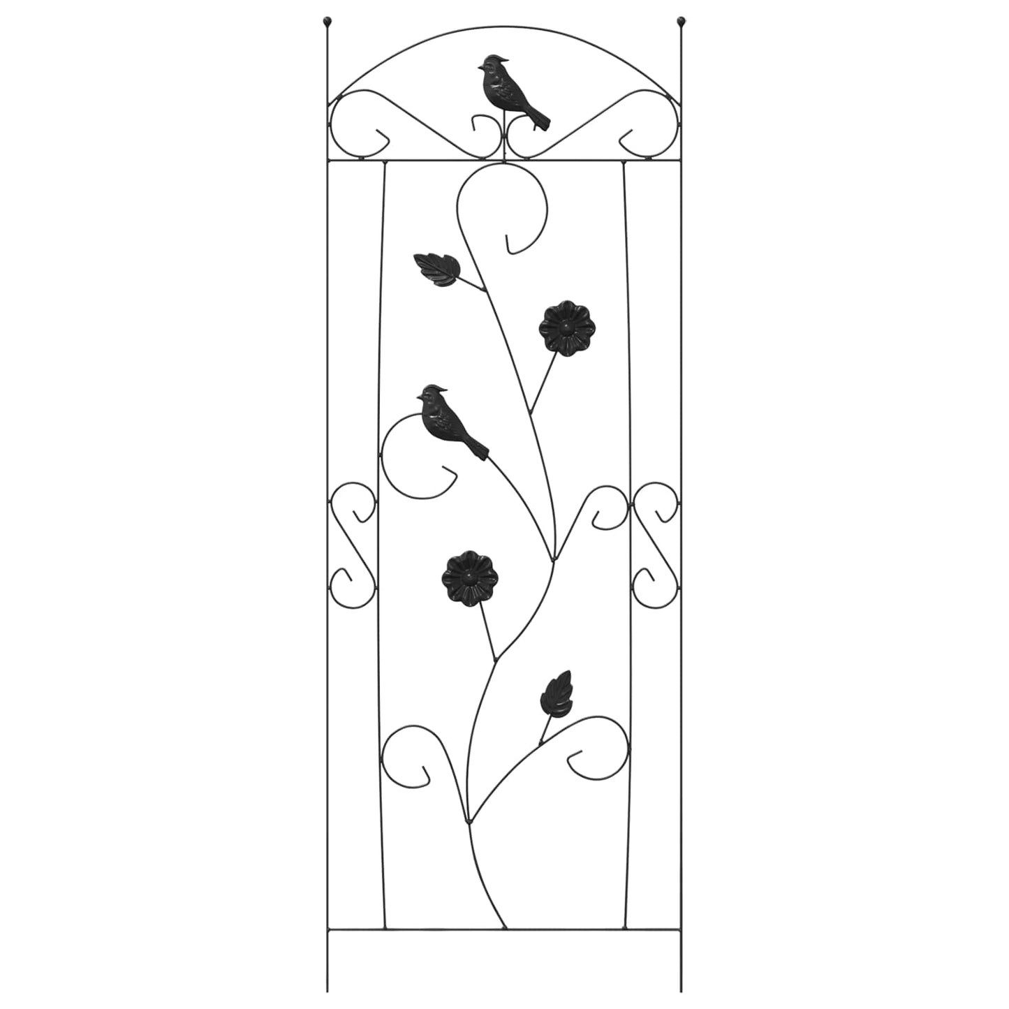vidaXL Garden Fence 3 pcs Black 110 x 40 cm Steel