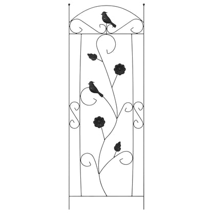 vidaXL Garden Fence 3 pcs Black 110 x 40 cm Steel