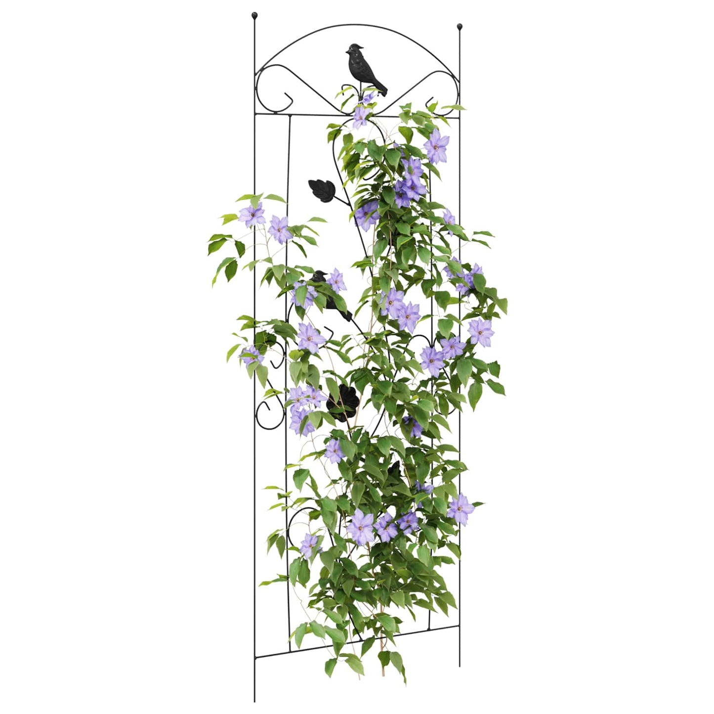 vidaXL Garden Fence 3 pcs Black 110 x 40 cm Steel
