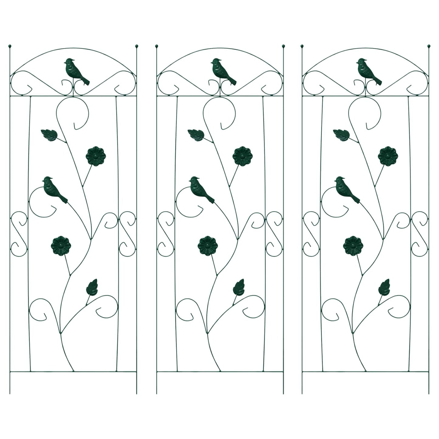 vidaXL Garden Fence 3 pcs Green 110 x 40 cm Steel