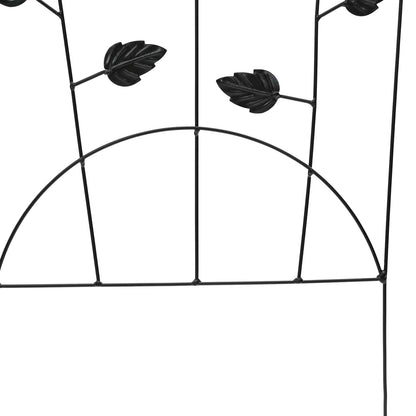 vidaXL Garden Fence 3 pcs Black 110.5 x 42.5 cm Steel