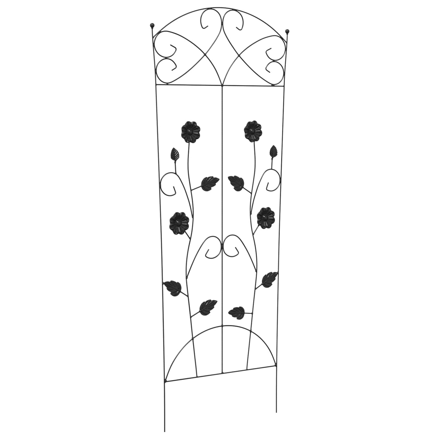 vidaXL Garden Fence 3 pcs Black 110.5 x 42.5 cm Steel
