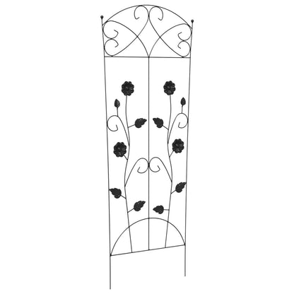 vidaXL Garden Fence 3 pcs Black 110.5 x 42.5 cm Steel