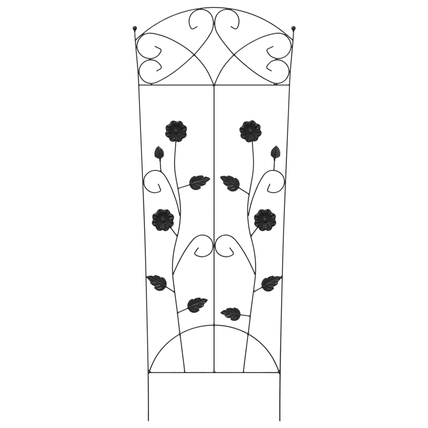 vidaXL Garden Fence 3 pcs Black 110.5 x 42.5 cm Steel