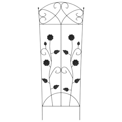vidaXL Garden Fence 3 pcs Black 110.5 x 42.5 cm Steel