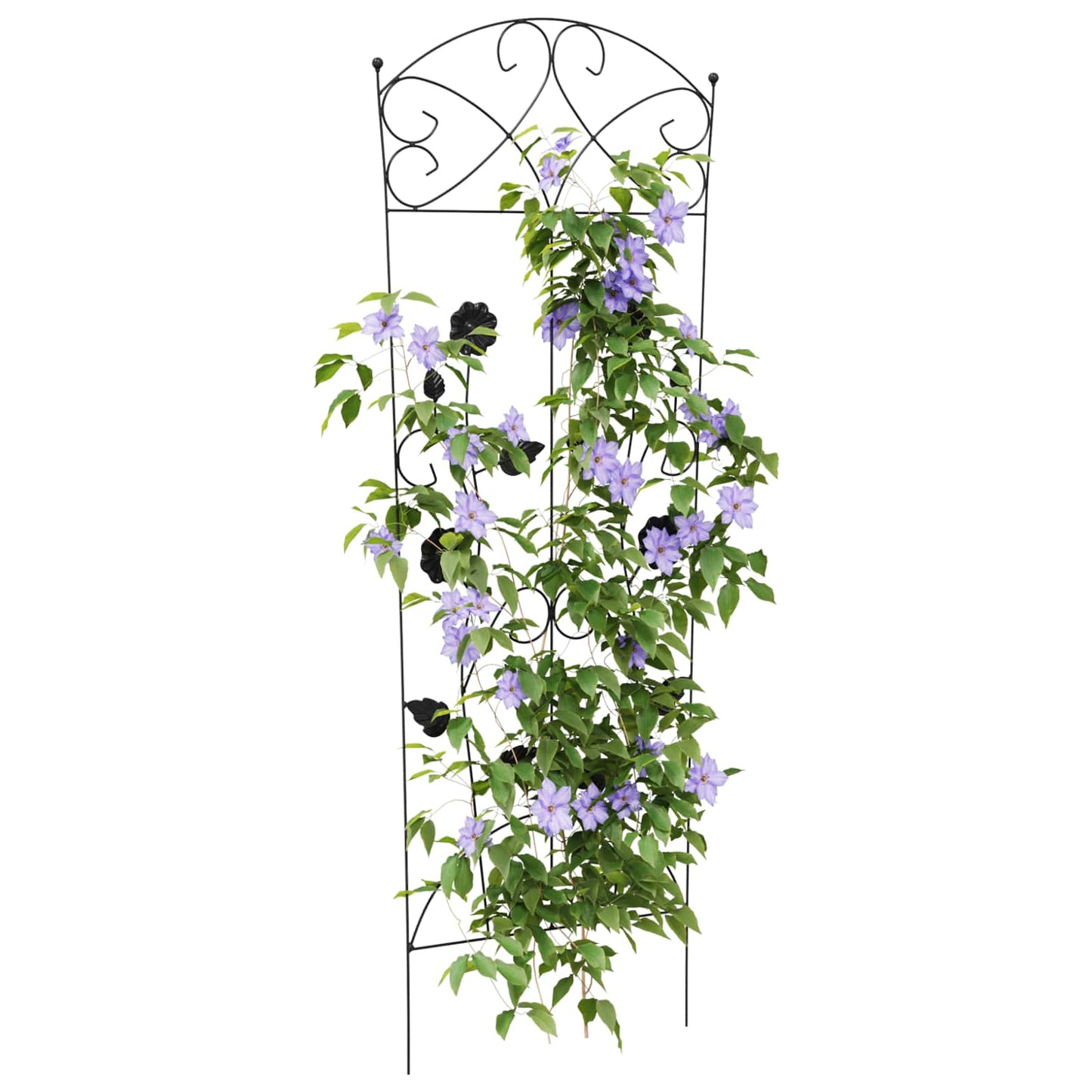 vidaXL Garden Fence 3 pcs Black 110.5 x 42.5 cm Steel