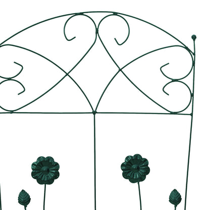vidaXL Garden Fence 3 pcs Green 110.5 x 42.5 cm Steel