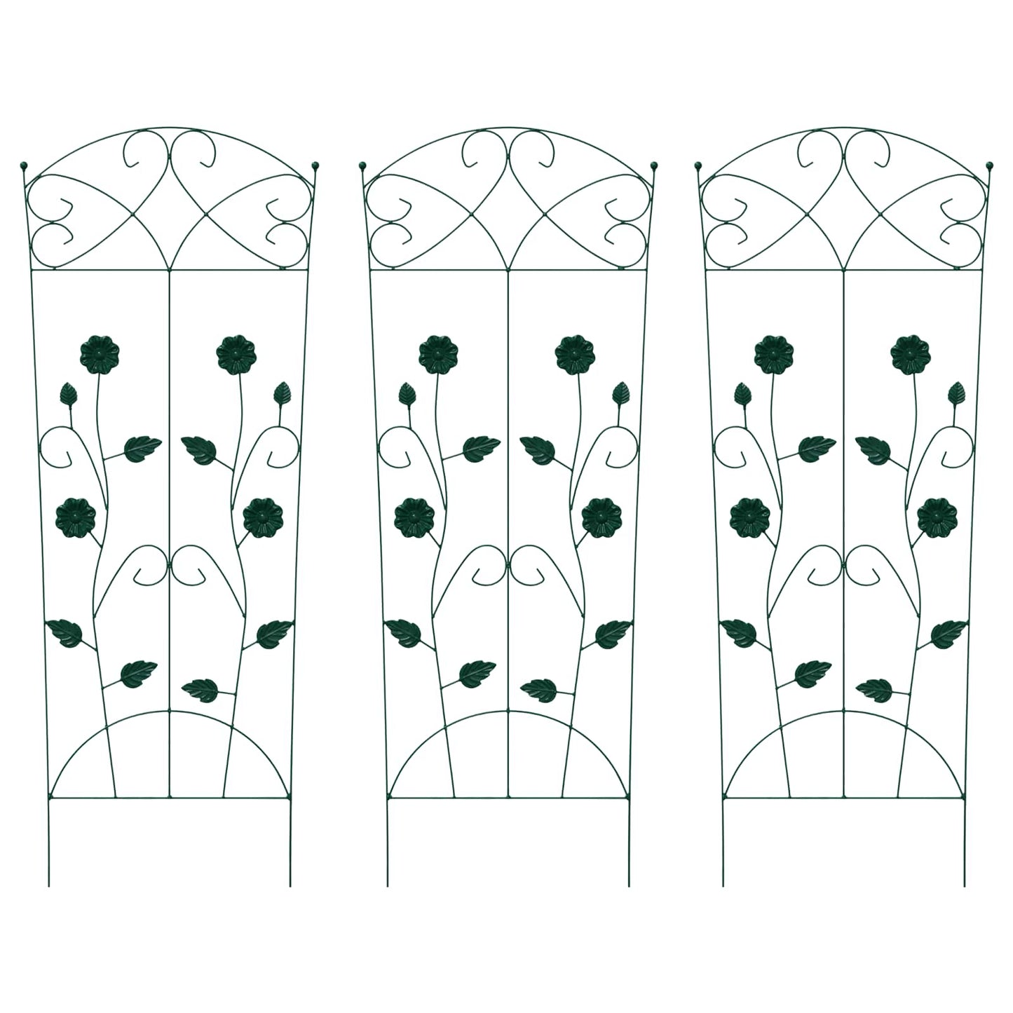 vidaXL Garden Fence 3 pcs Green 110.5 x 42.5 cm Steel