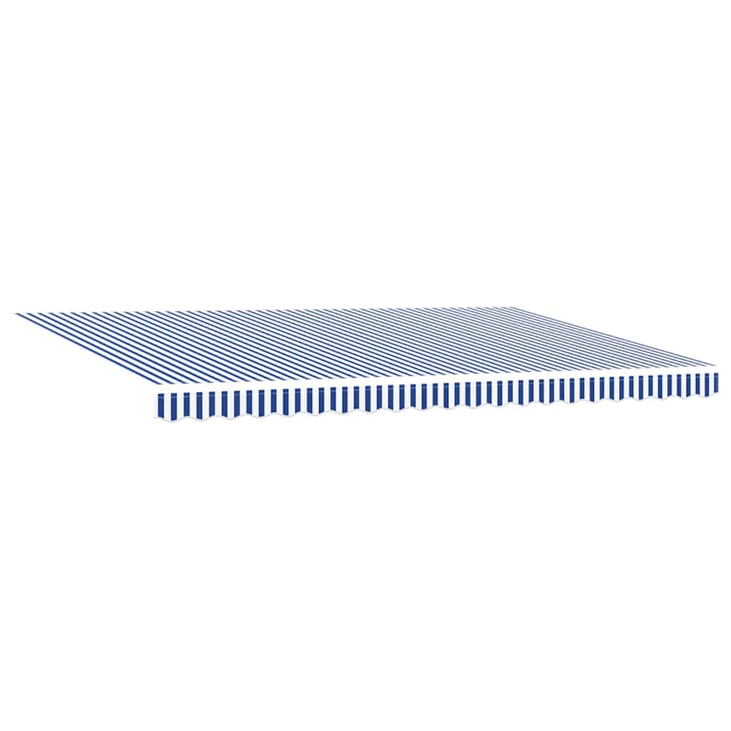 vidaXL Retractable Awning Manual Blue and White 500 x 300 cm