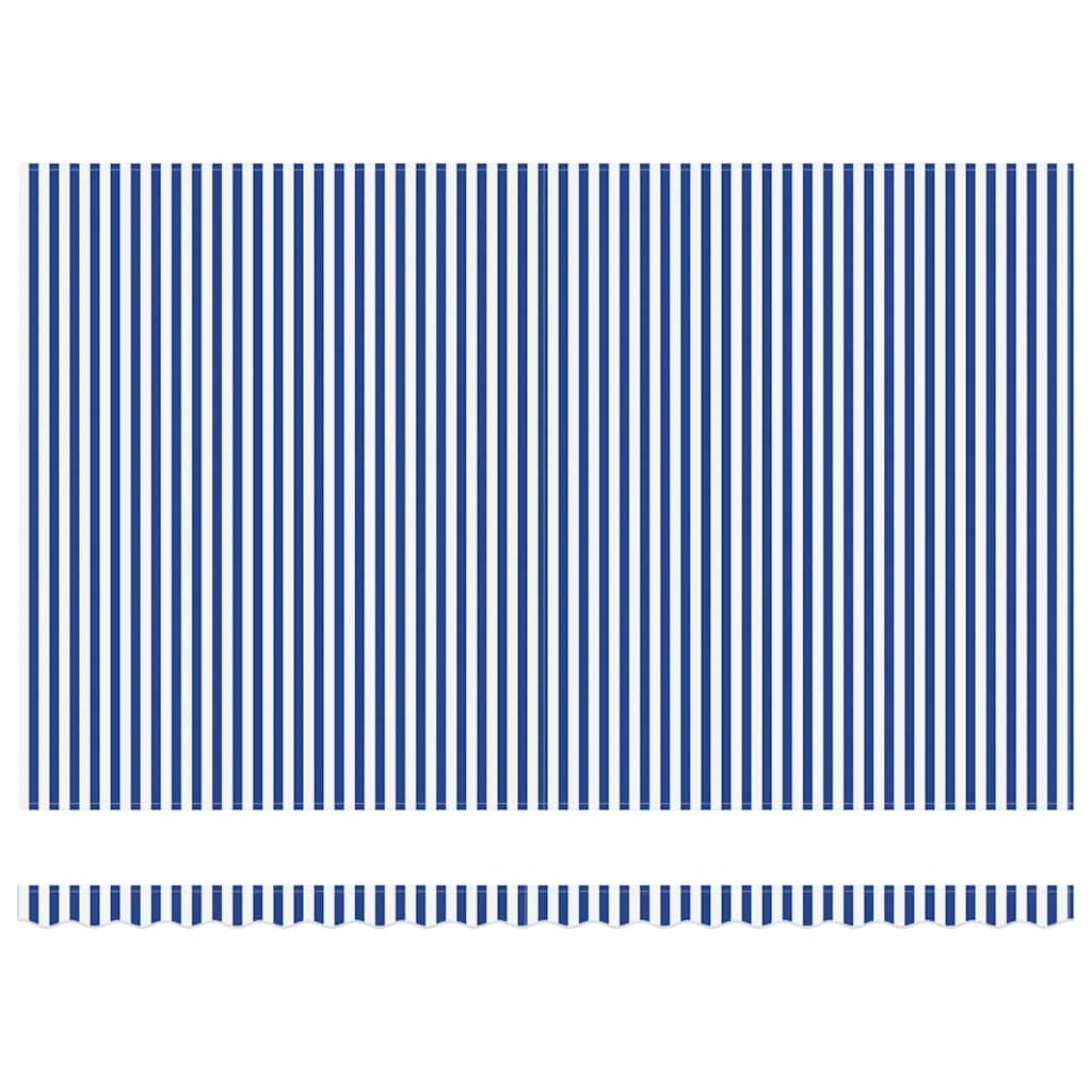 vidaXL Retractable Awning Manual Blue and White 500 x 300 cm