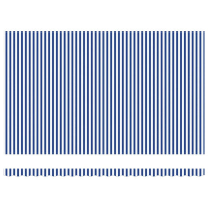 vidaXL Retractable Awning Manual Blue and White 500 x 300 cm