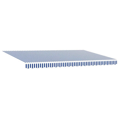 vidaXL Retractable Awning Manual Blue and White 450 x 300 cm