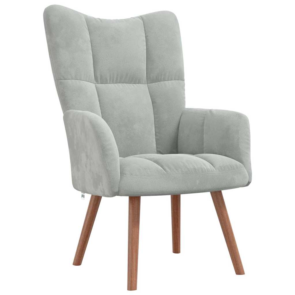 vidaXL Relaxing Chair 2 pcs Light Grey Velvet