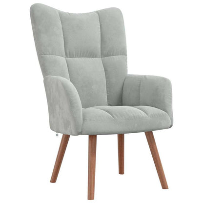 vidaXL Relaxing Chair 2 pcs Light Grey Velvet
