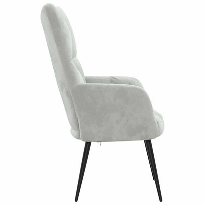 vidaXL Relaxing Chair Light Grey Velvet