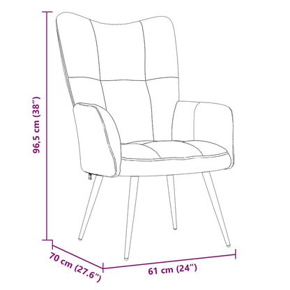 vidaXL Relaxing Chair Light Grey Velvet