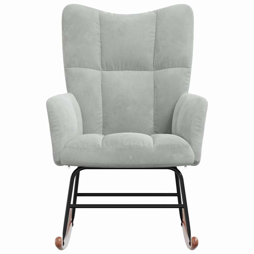 vidaXL Rocking Chair Light Grey 78 x 61 x 98 cm Velvet