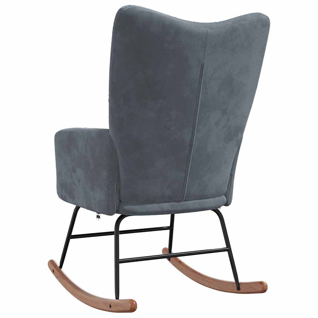 vidaXL Rocking Chair Dark Grey 78 x 61 x 98 cm Velvet