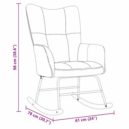 vidaXL Rocking Chair Black 78 x 61 x 98 cm Velvet
