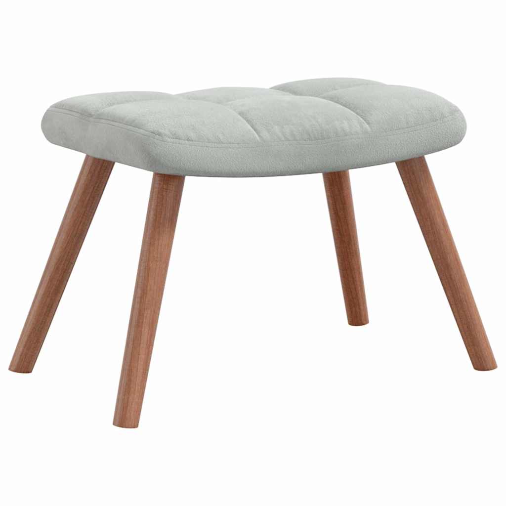 vidaXL Rocking Chair with Footstool Light Grey 78 x 61 x 98 cm Velvet