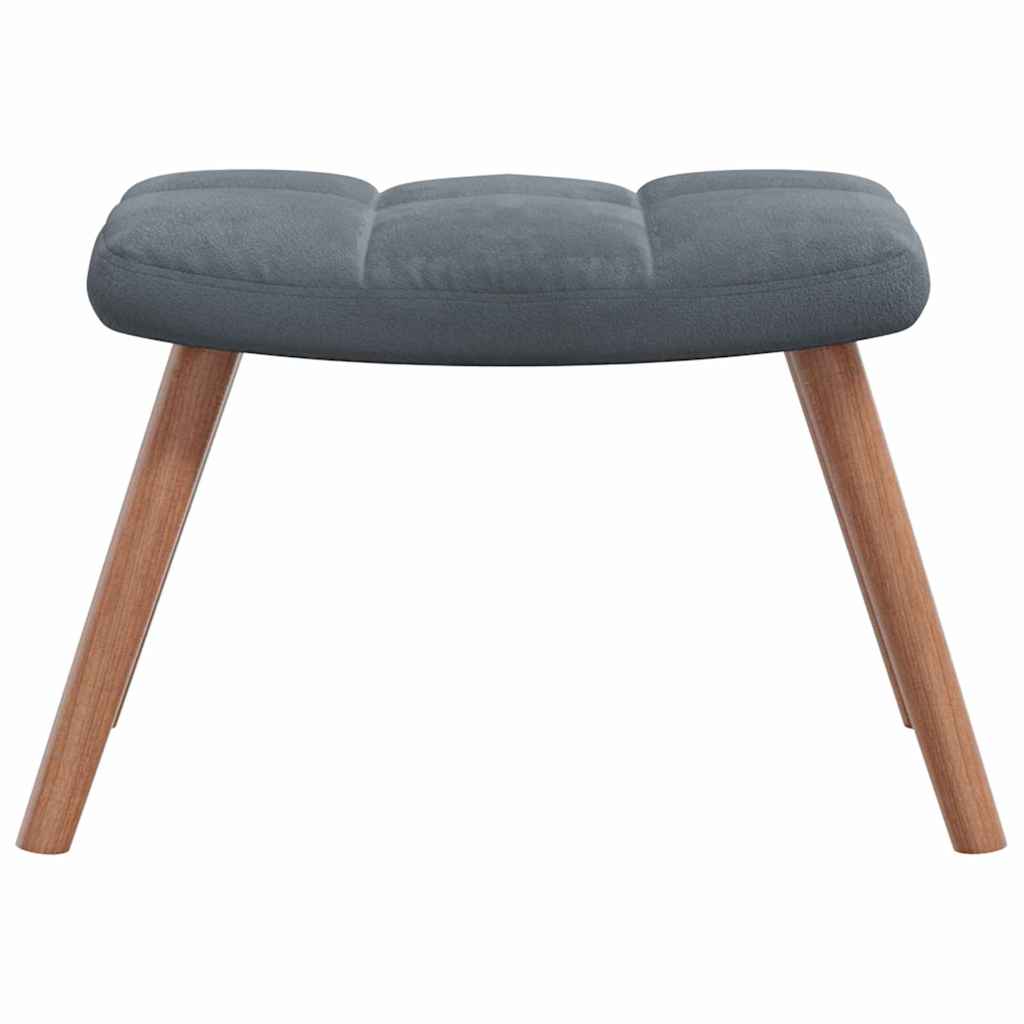 vidaXL Rocking Chair with Footstool Dark Grey Velvet