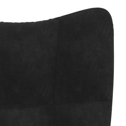 vidaXL Rocking Chair with Footstool Black Velvet