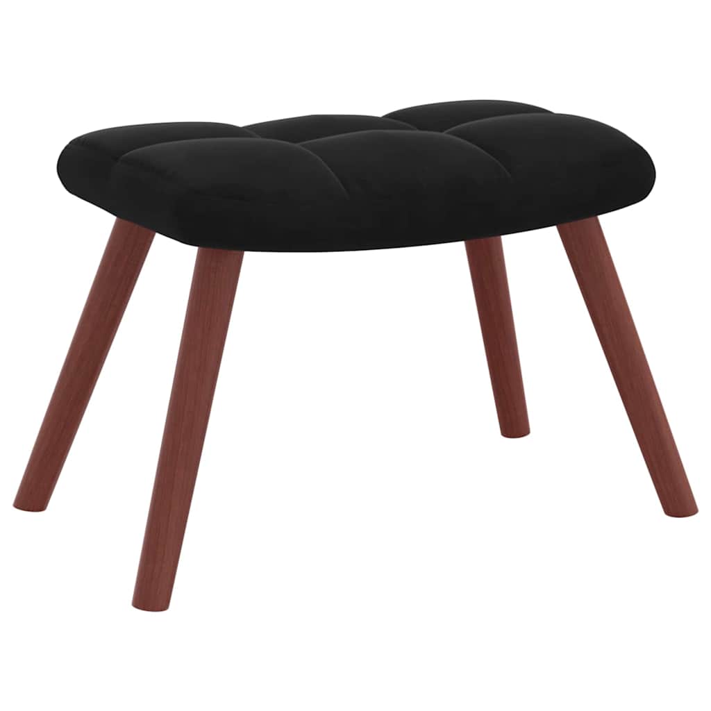 vidaXL Rocking Chair with Footstool Black Velvet