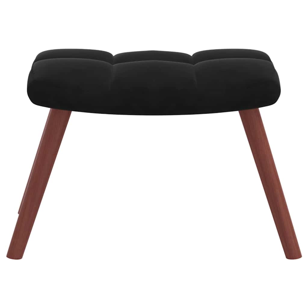 vidaXL Rocking Chair with Footstool Black Velvet