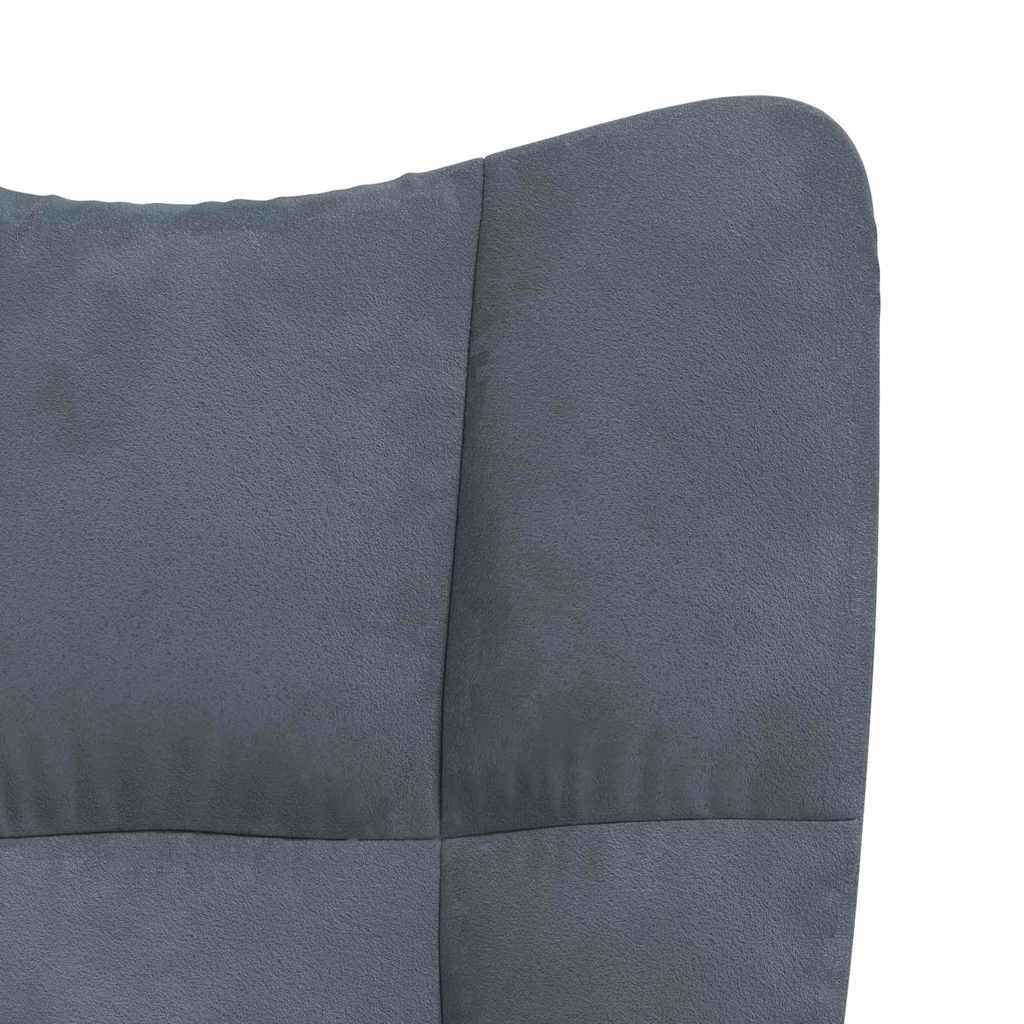 vidaXL Relaxing Chair with Wheel Dark Grey 69 x 61.5 x 102 cm Velvet