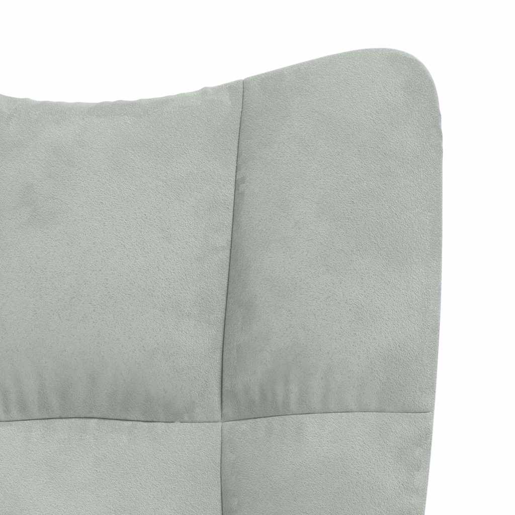 vidaXL Relaxing Chair with Wheels Light Grey Velvet