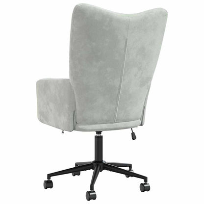 vidaXL Relaxing Chair with Wheels Light Grey Velvet