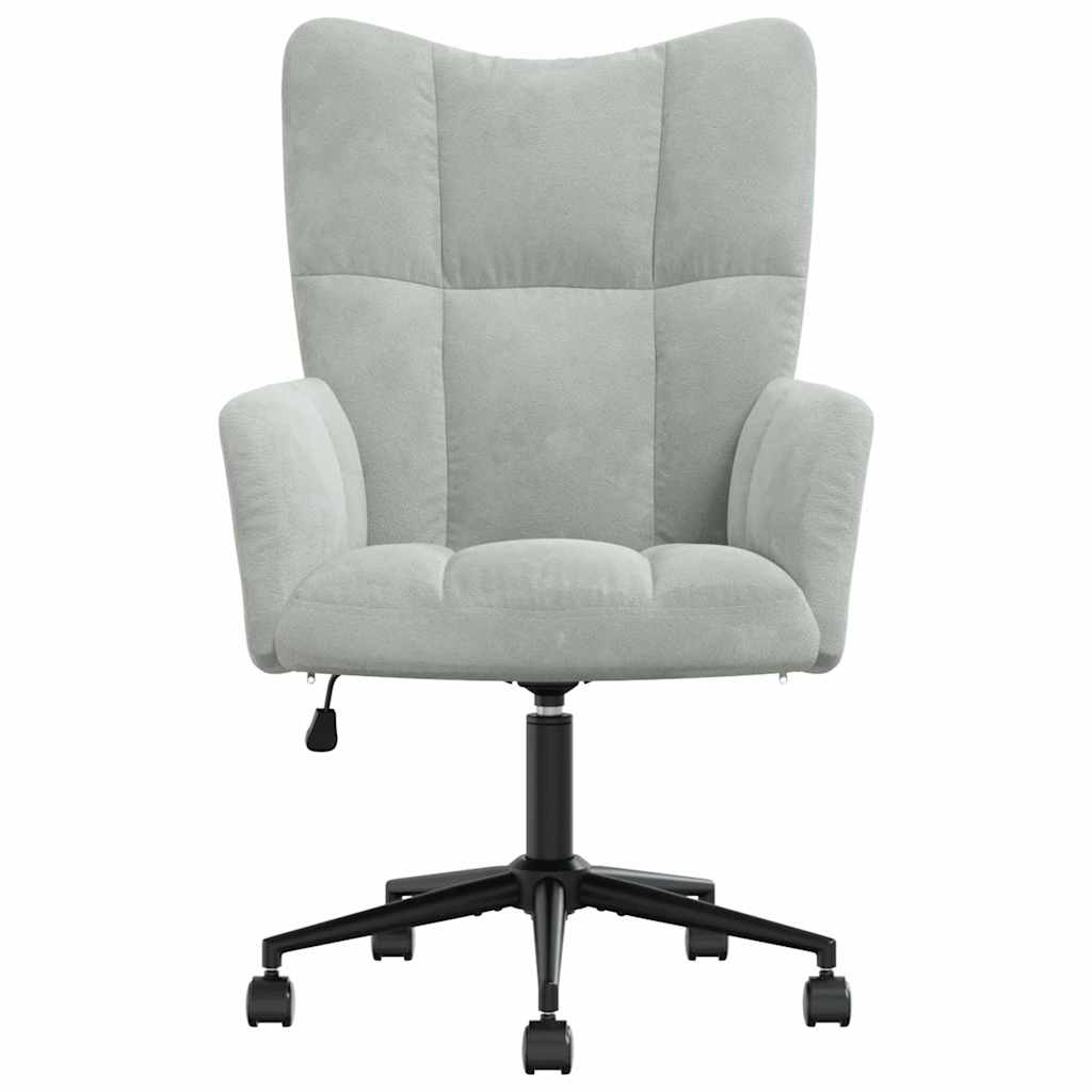 vidaXL Relaxing Chair with Wheels Light Grey Velvet