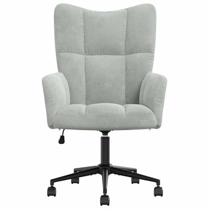 vidaXL Relaxing Chair with Wheels Light Grey Velvet