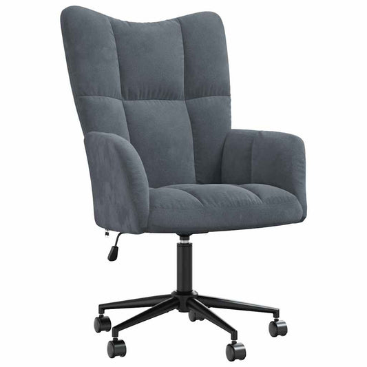 vidaXL Relaxing Chair with Wheels Dark Grey Velvet