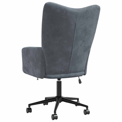 vidaXL Relaxing Chair with Wheels Dark Grey Velvet