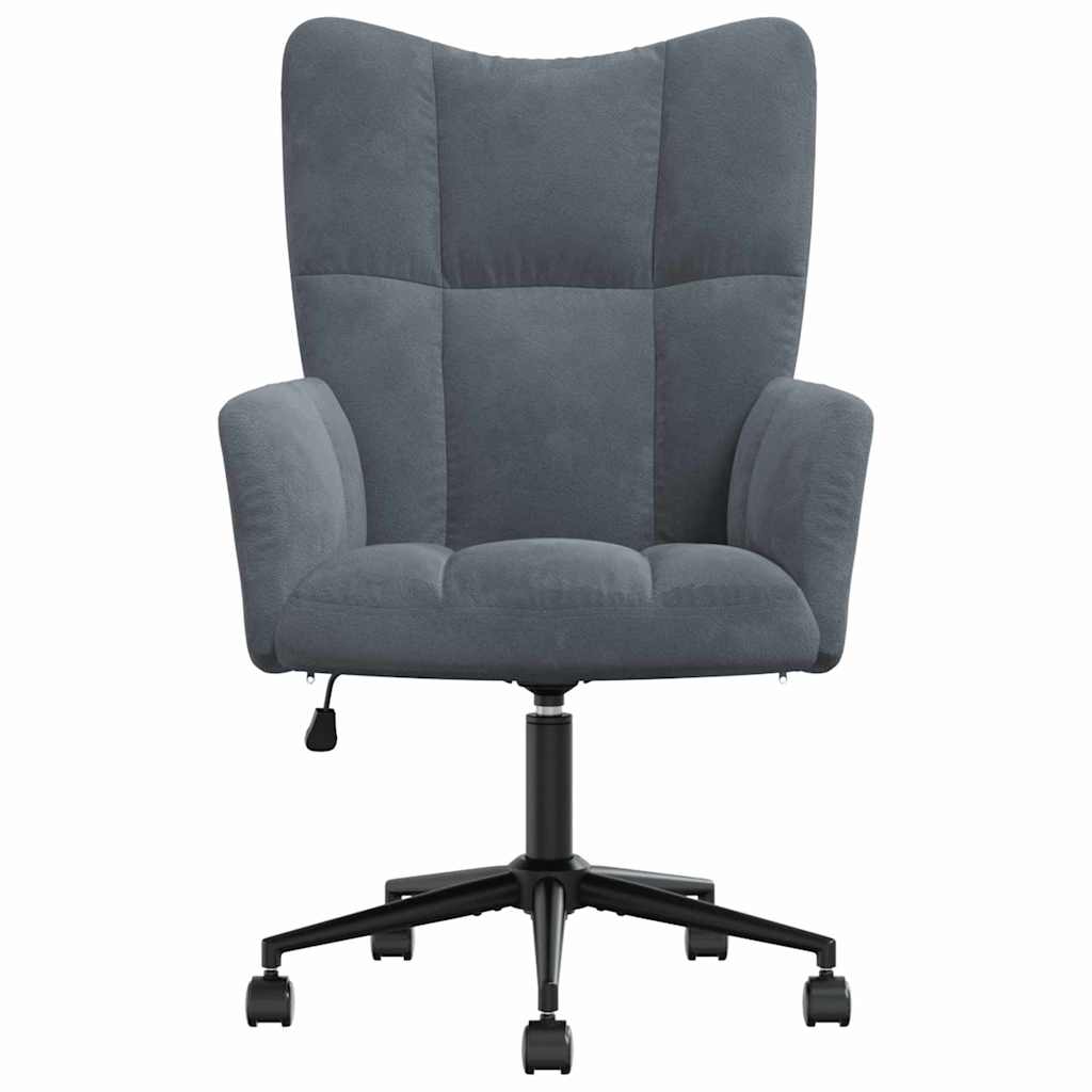 vidaXL Relaxing Chair with Wheels Dark Grey Velvet