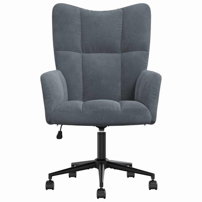 vidaXL Relaxing Chair with Wheels Dark Grey Velvet