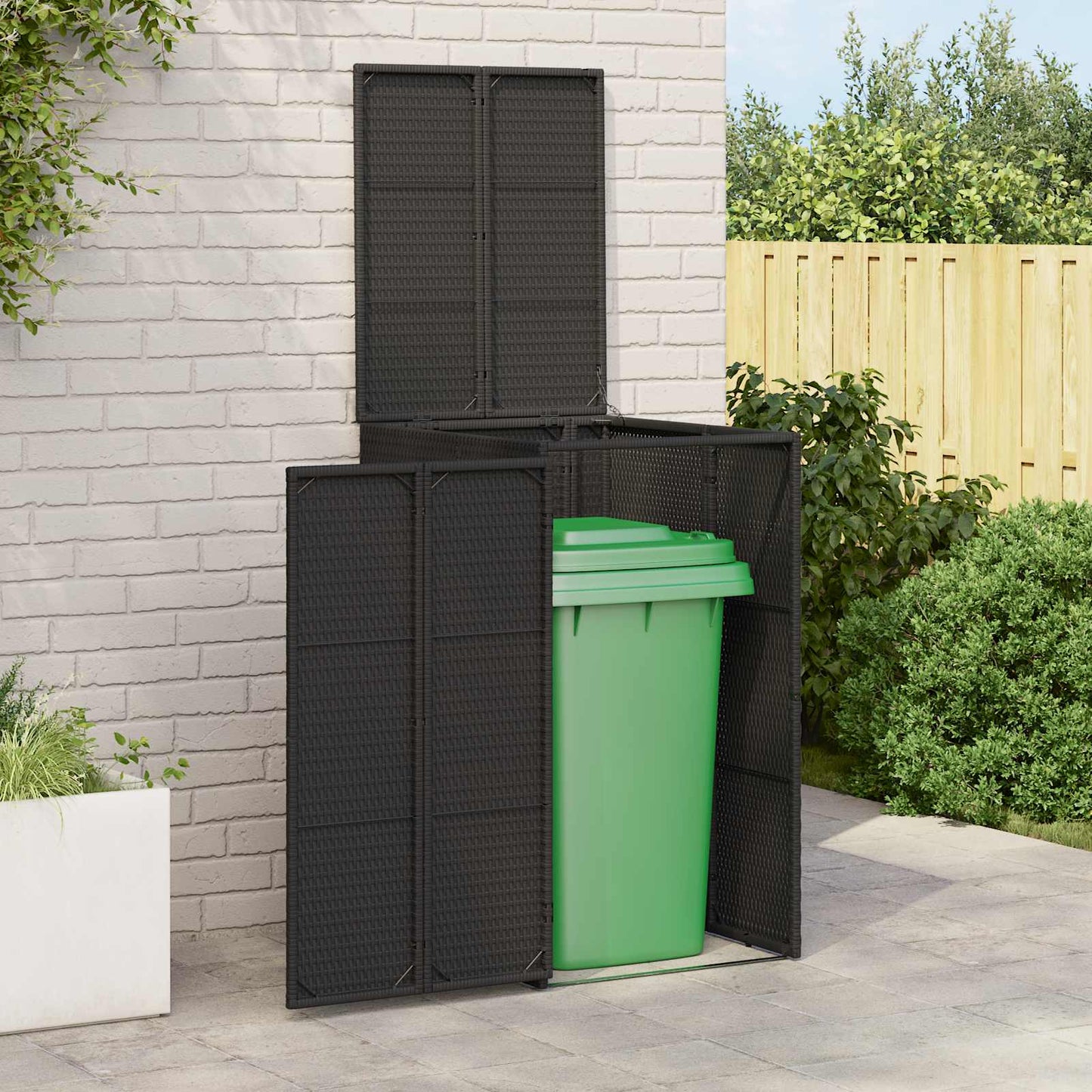 vidaXL Box Garbage Bin Box Black 65 x 80 x 115 cm Polyethylene